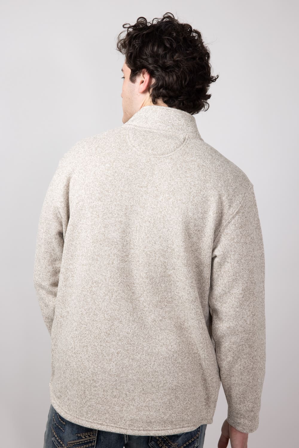 Carhartt Midweight Quarter Zip Sweatshirt for Men in Oat Milk