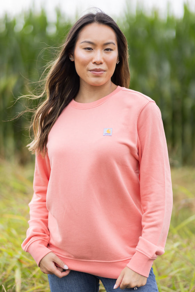 Carhartt Midweight Tencel Sweatshirt for Women in Aged Coral