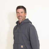 Carhartt Rain Defender Loose Fit Heavyweight 1/4 Zip Hoodie for Men in Carbon Grey