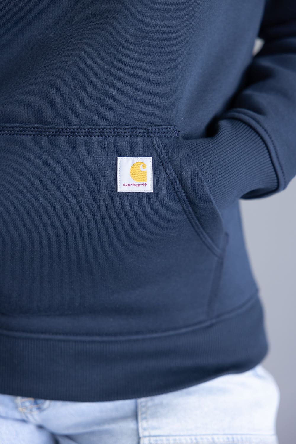 Carhartt Relaxed Fit Quarter Zip Mock Neck Sweatshirt for Women in Navy