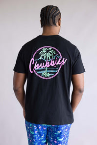 Chubbies The Night Never Sleeps T-shirt for Men in Black 