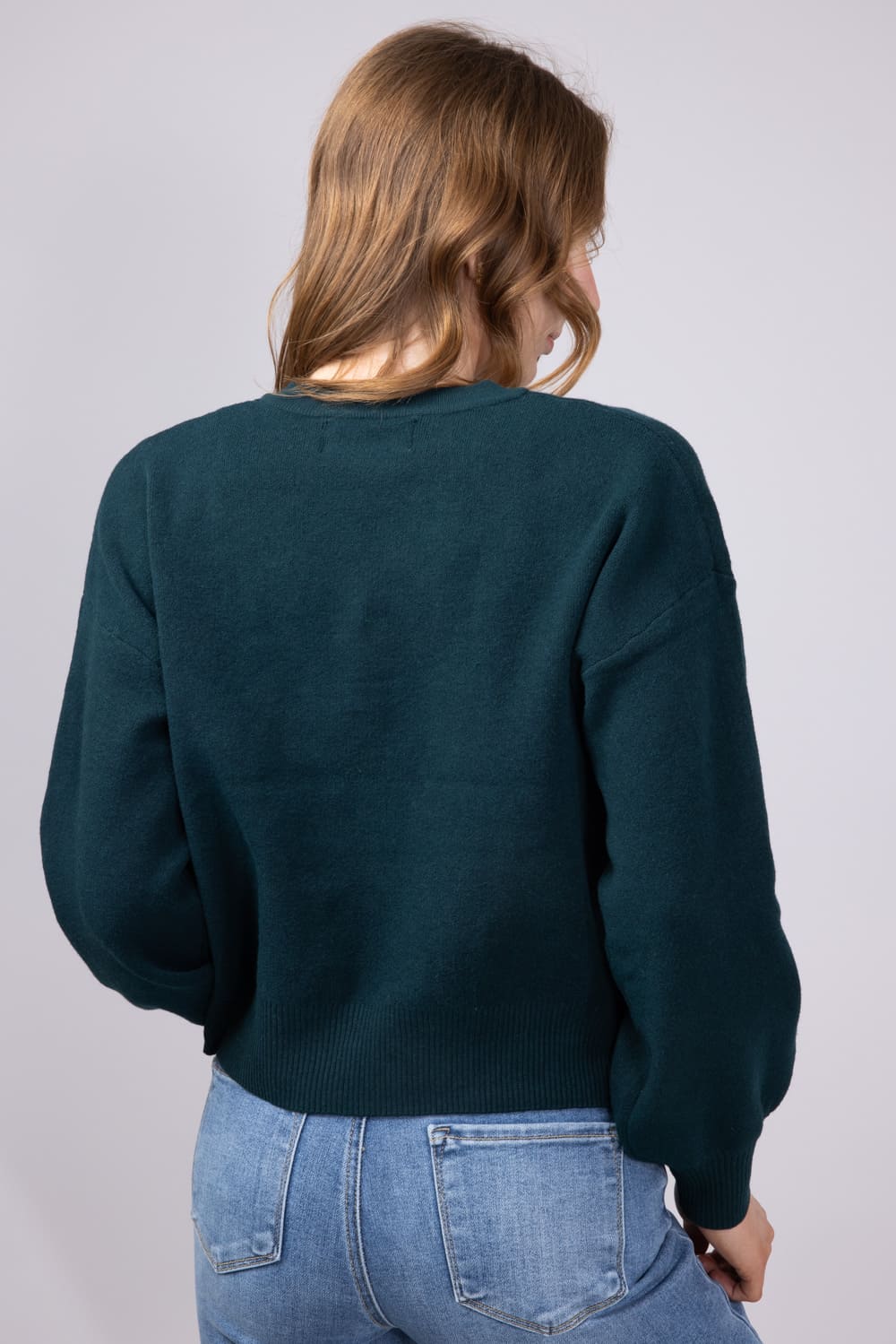Crewneck Sweater for Women in Dark Green