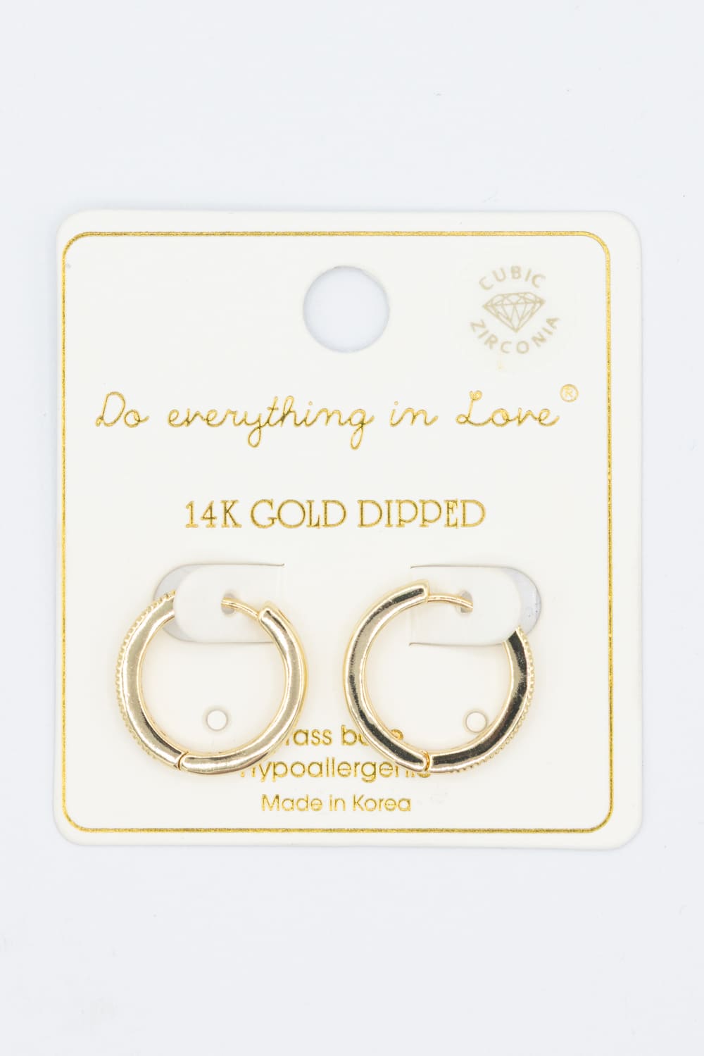Cubic Zirconia Huggie Hoop Earrings for Women in Gold