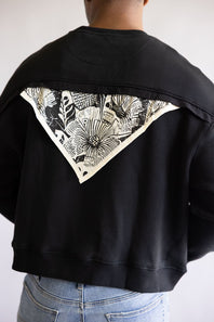 Denim & Flower Bandana Back Crewneck for Men in Black