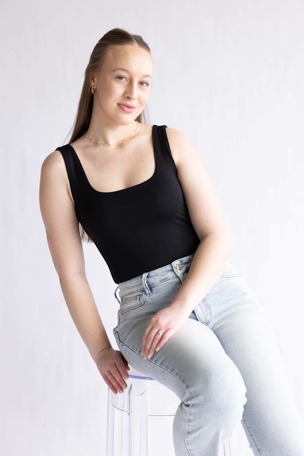 Final Touch Double Layer Tank Top for Women in Black