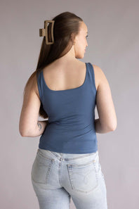 Final Touch Double Layer Tank Top for Women in Slate