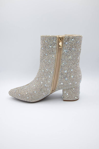 De Blossom Shoes Nori Rhinestone Booties for Women in Nude