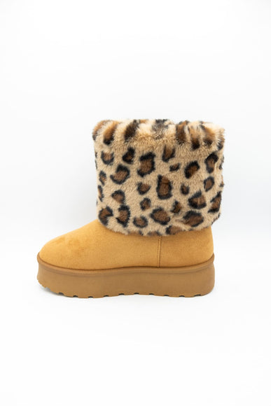Top Guy Denmark Platform Booties for Women in Leopard