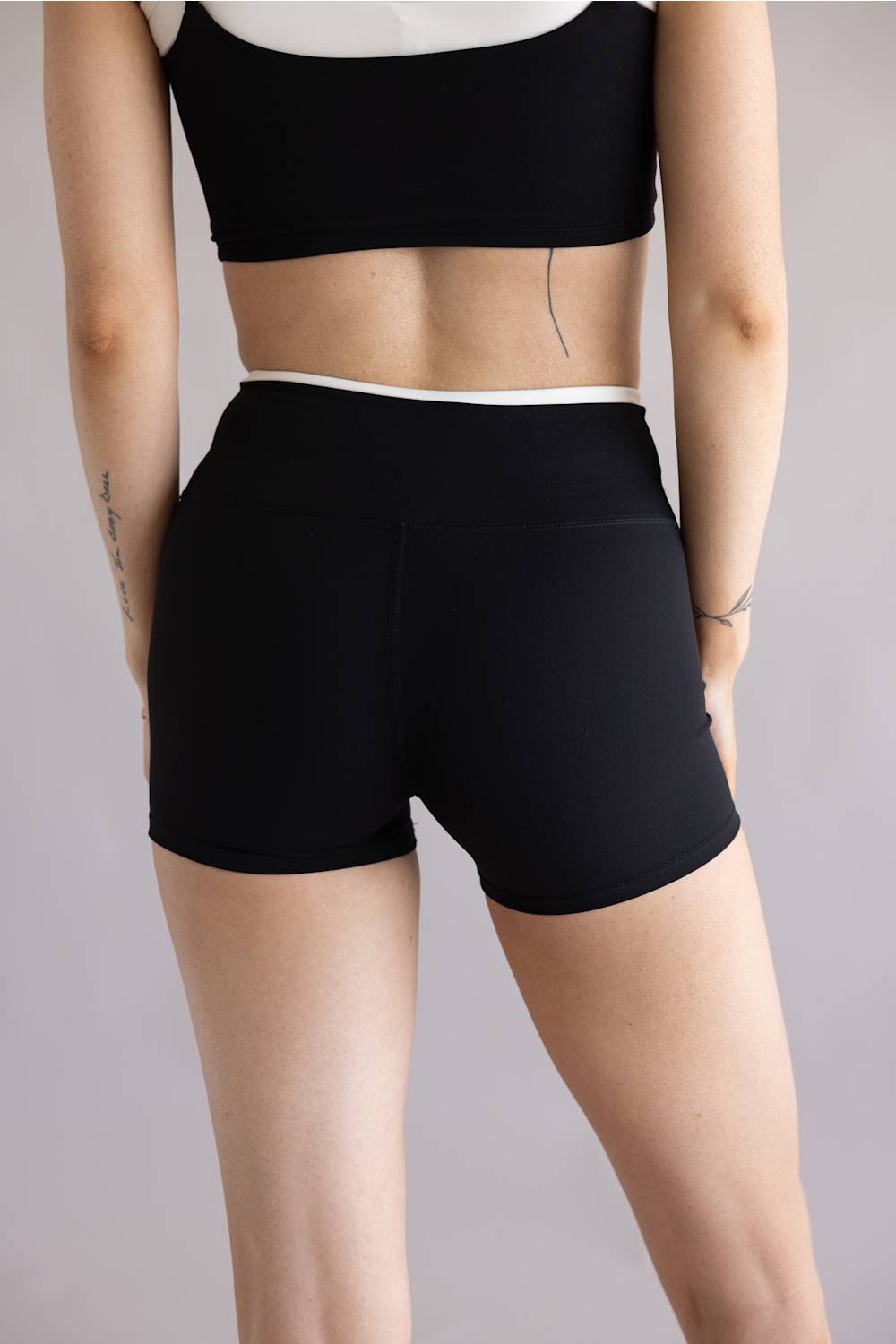 Double Layer Biker Shorts for Women in Black/White