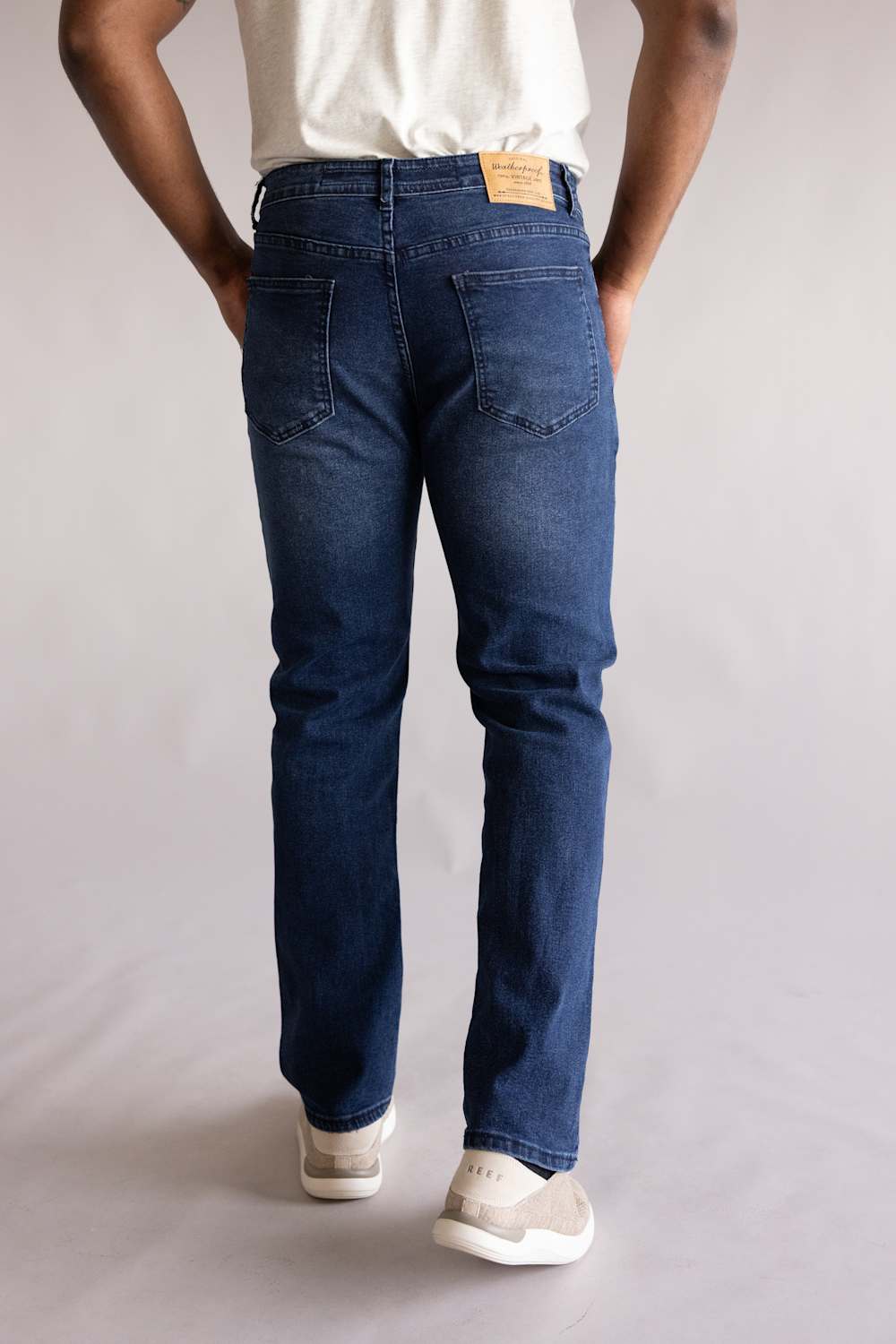 Weatherproof Vintage Straight Jeans for Men in Earth Stone