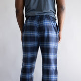 Plaid Flannel Lounge Pants for Men in Navy