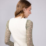 Elan Button Front Ribbed Sweater Vest for Women in Natural