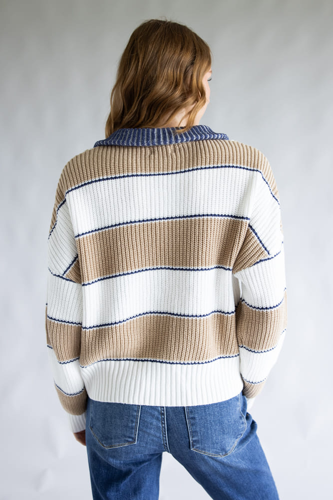Elan Half Zip Sweater for Women in Ivory
