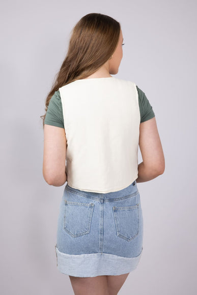 Embroidered Vest for Women in Cream