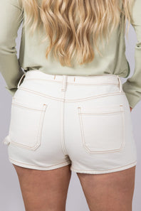 Eunina Lulu Denim Shorts for Women in White