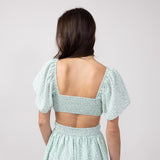 Cutout Short Sleeve Dress for Women in Sage Floral