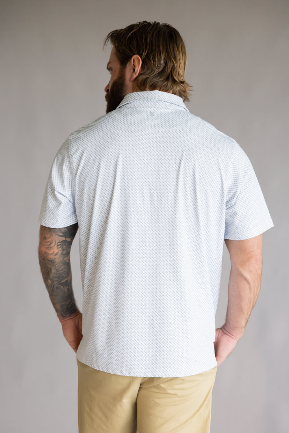 1897 Legends Geometric Polo for Men in Silver