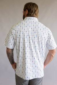 1897 Legends Golf Print Polo for Men in White