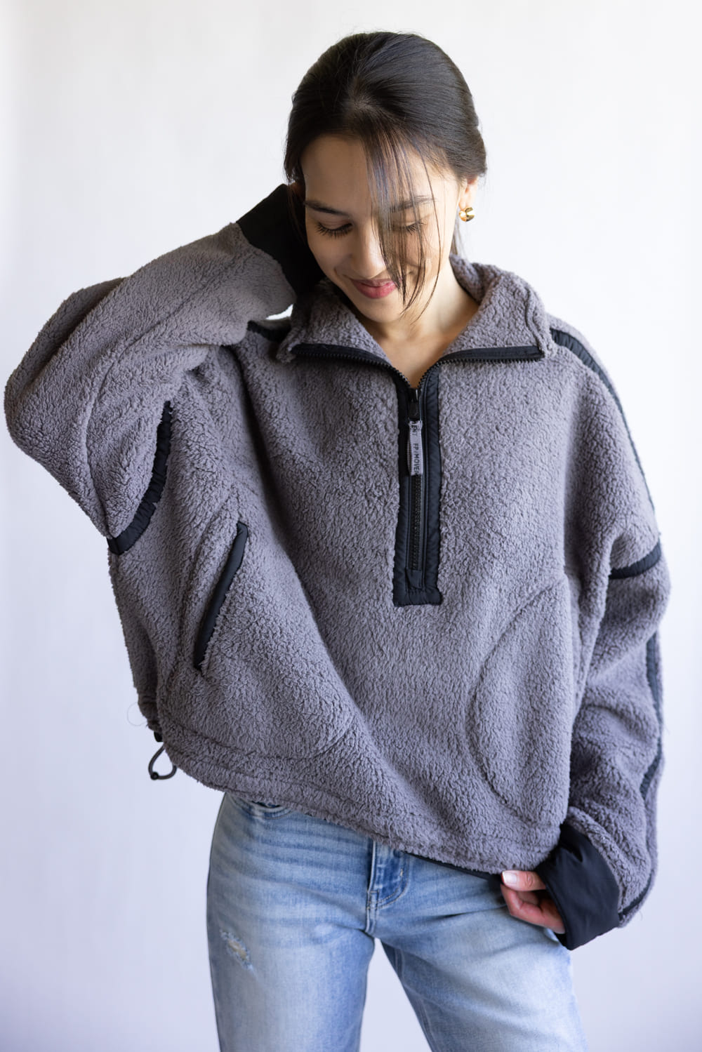 FP Movement Mountain ½ Zip Fleece for Women in Gunmetal Combo