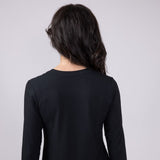Free Fly Ribbed Bamboo Long Sleeve Shirt for Women in Black