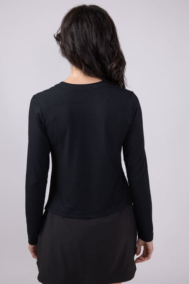 Free Fly Ribbed Bamboo Long Sleeve Shirt for Women in Black