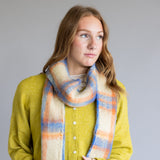 Free People Highland Plaid Skinny Scarf for Women in Ivory Combo
