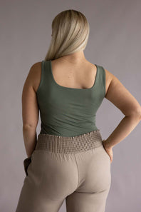 Final Touch Double Layer Tank Top for Women in Olive