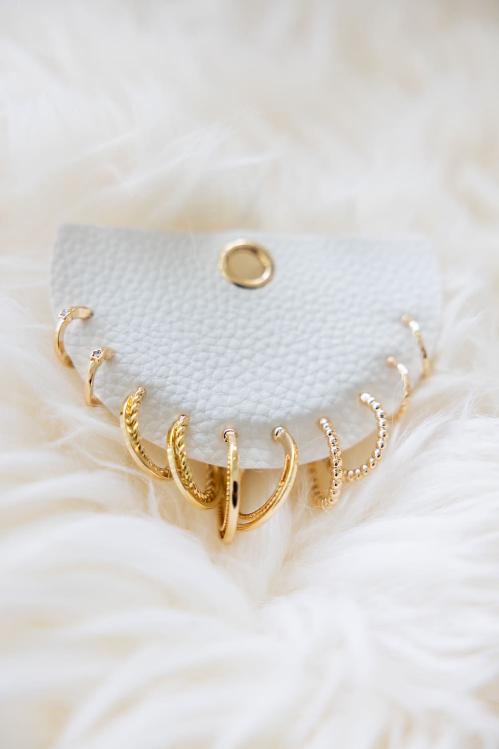 Five Pair Hoop Earrings Set for Women in Gold