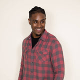 Flag & Anthem Belhaven Double Layer Plaid Shirt for Men in Red Black