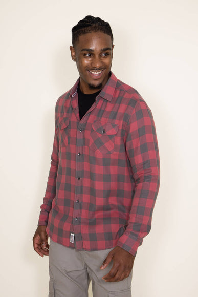 Flag & Anthem Belhaven Double Layer Plaid Shirt for Men in Red Black