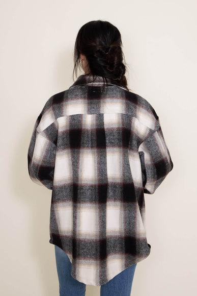 Plaid Shacket for Women in Grey/Tan