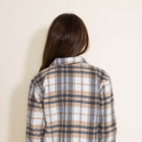 Youth Polar Fleece Shacket for Girls in Taupe