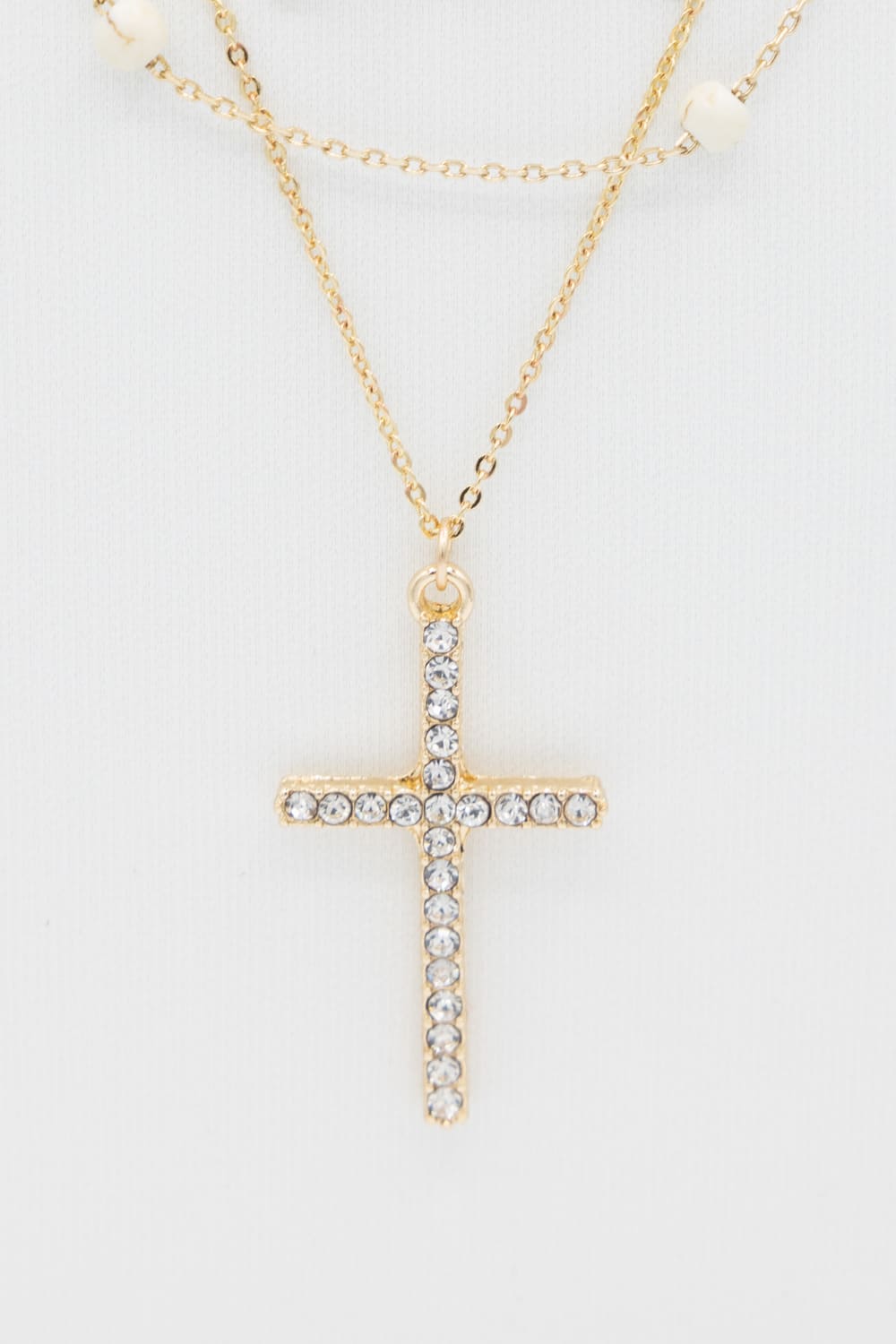 Four Layer Cross Necklace Set in Gold | QNC302GDHOW – Glik's