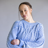 Free People Frankie Cable Sweater for Women in Blue