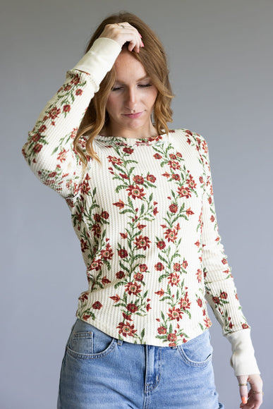 Free People We The Free Pretty Little Thermal for Women in Sand Combo Folk Vine