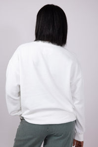 1897 Active Embroidered Hey Pumpkin Sweatshirt for Women in Ivory