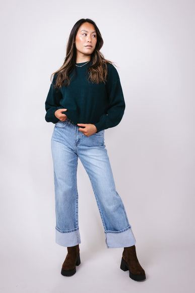 Gabby Supper High-Rise Baggy Straight Jeans for Women in Medium Wash