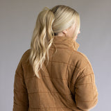 Garment Washed Quilted Jacket for Women in Brown | KDC-JKT-18-BRN