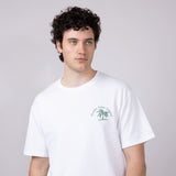 Green Palm Tree T-Shirt for Men in Off White