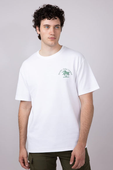 Green Palm Tree T-Shirt for Men in Off White