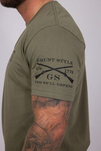 Grunt Style Grumpy Old Vet T-Shirt for Men in Green