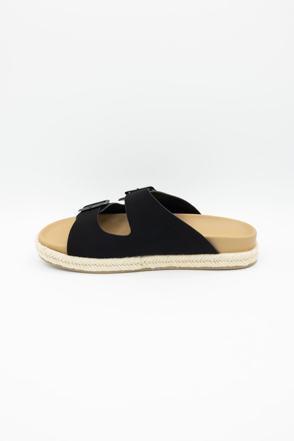 Soda Hertha Two Buckle Platform Sandals in Black
