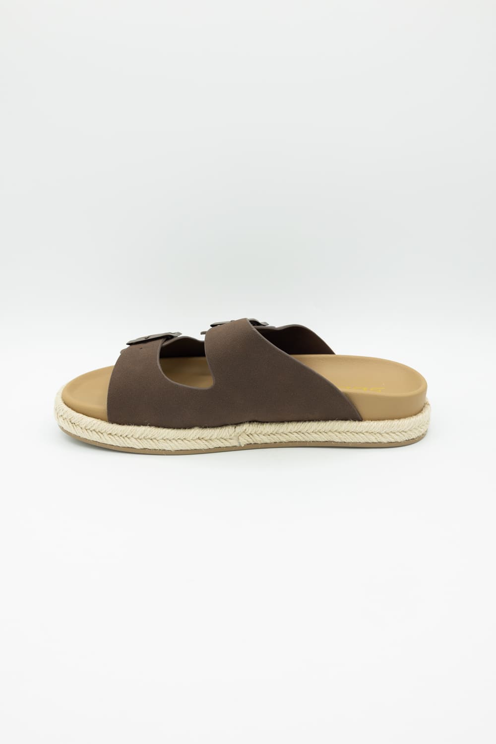 Soda Hertha Two Buckle Platform Sandals in Brown