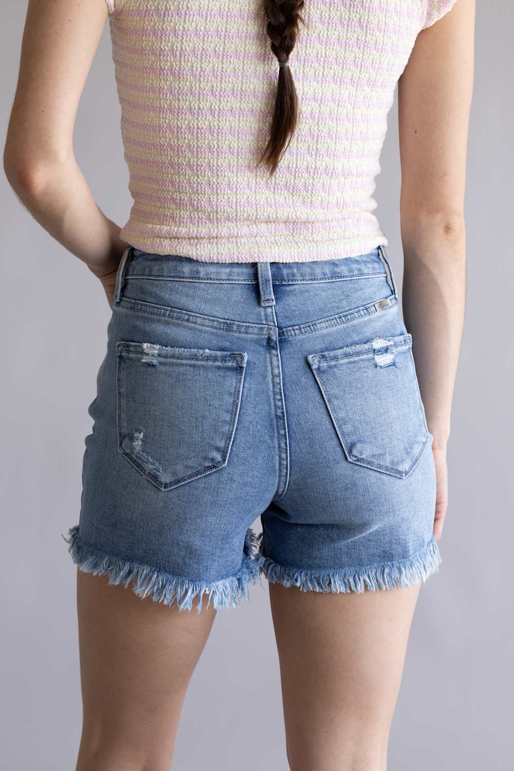 KanCan x Glik’s Best Friend Fray Hem Distress Denim Shorts for Women