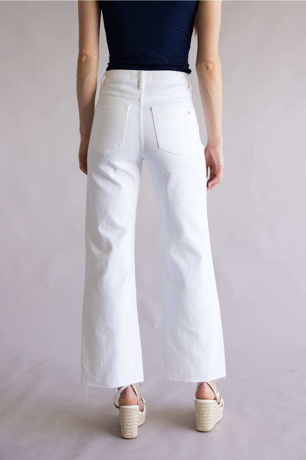Mica Crop Wide Jeans for Women in White