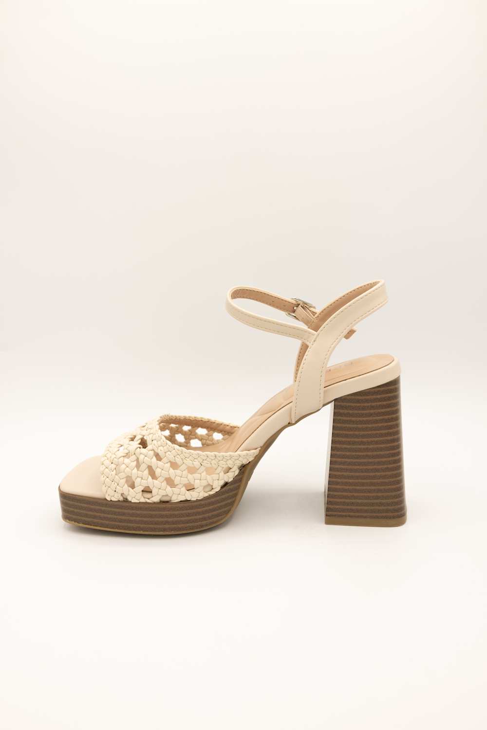 Hudson Platform Block Heels for Women in Beige 