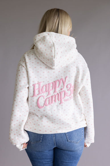 Happy Camp3r Garden Confetti Puff Series Hoodie for Women in White