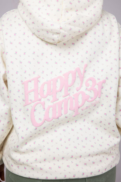 Happy Camp3r Vintage Flower Hoodie for Women in Cream