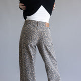 Hidden Alyx High Rise Slung Baggy Jeans for Women in Leopard Brown