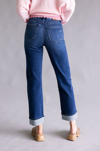 Hidden Tracey High Rise Straight Leg Cuff Jeans for Women